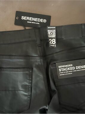 SERENEDE® Black Slim Straight Stacked Denim - Men